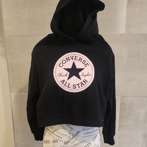 Converse Black Hoodie with Pink All Star Logo